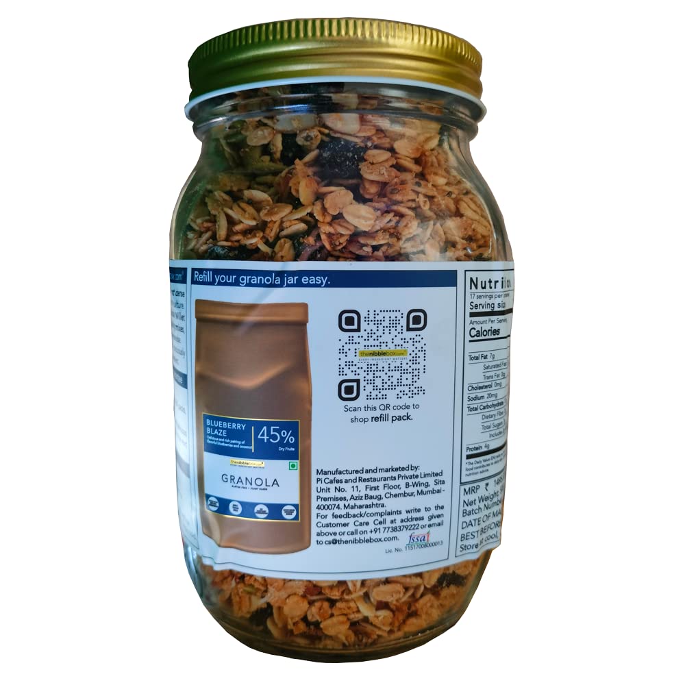 THE NIBBLE BOX BLUEBERRY BLAZE GRNL JAR 500 GM - SuperMarcheStore