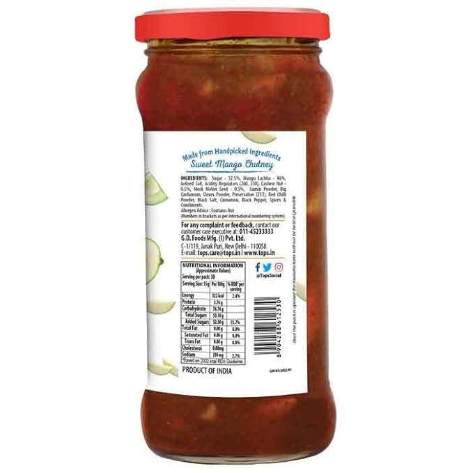 TOPS GOLD SWEET MANGO CHUTNEY 450 GM - SuperMarcheStore