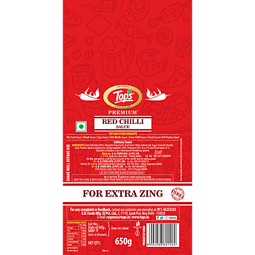 TOPS RED CHILLI SAUCE 650 GM - SuperMarcheStore