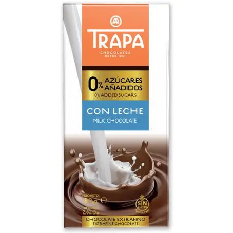 TRAPA MILK WITH HAZLENUTS 0 ADDED SUGAR - SuperMarcheStore