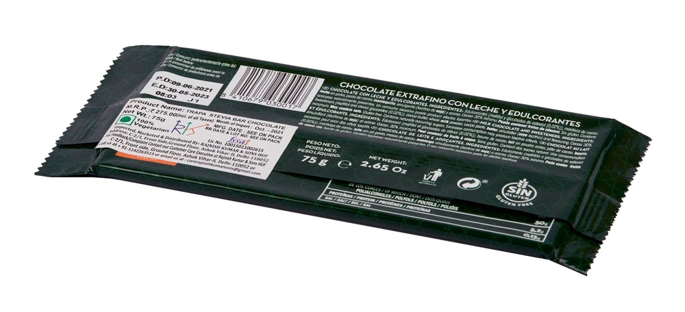 TRAPA STEVIA BAR CHOCOLATE - MILK 75G - SuperMarcheStore