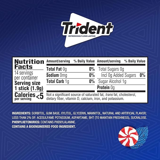 TRIDENT CHEWING GUM PERFECT PEPPERMINT - SuperMarcheStore