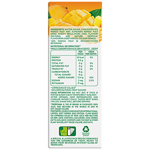 TROPICANA MANGO DELIGHT 180 ML - SuperMarcheStore