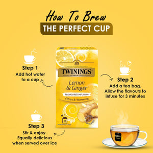 TWININGS TEA BAG LEMON & GINGER 25P - SuperMarcheStore