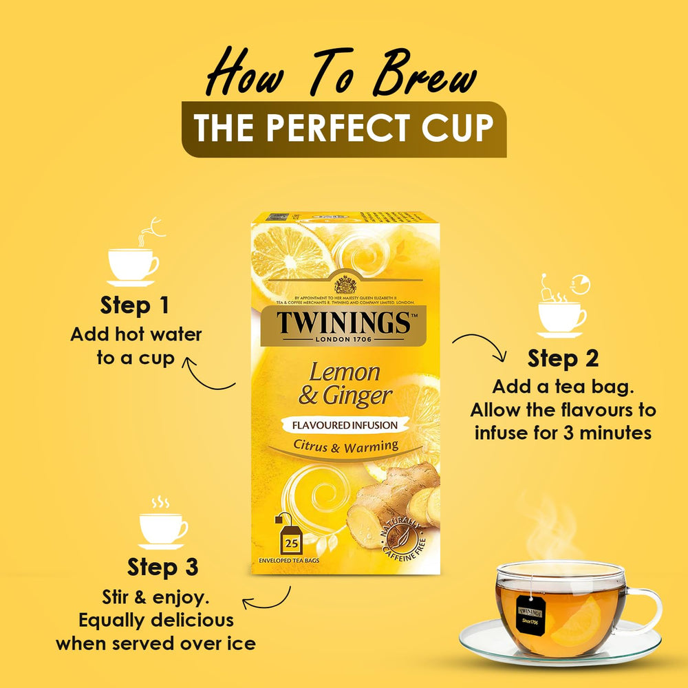 TWININGS TEA BAG LEMON & GINGER 25P - SuperMarcheStore