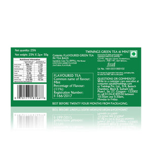 TWINNING GREEN TEA MINT 25 BAGS - SuperMarcheStore