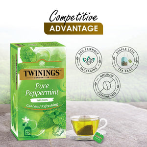 TWINNING PURE PEPPERMINT 25 BAGS - SuperMarcheStore