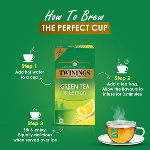 TWINNINGS TEA BAG GREEN TEA LEMON 25P - SuperMarcheStore