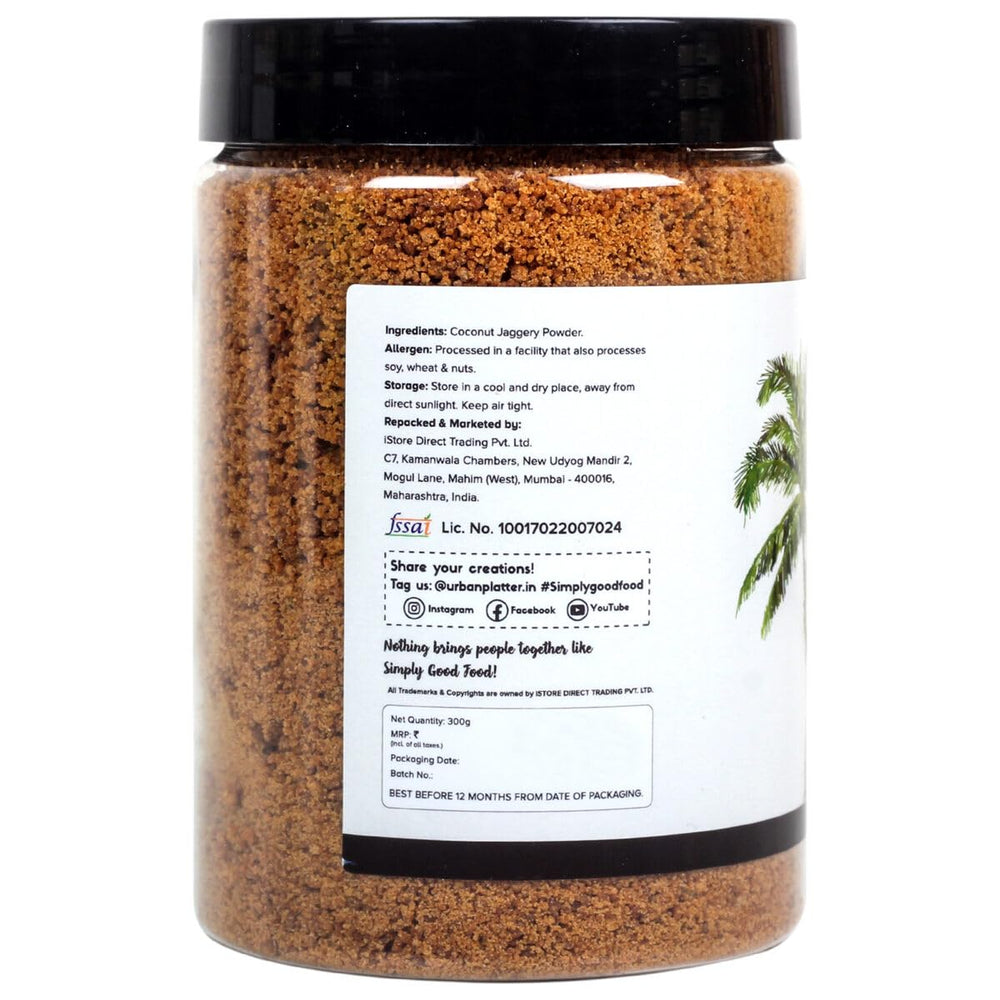 URBAN PLATER ORGANIC COCONUT JAGGERY SUGAR POWDER 350GM - SuperMarcheStore