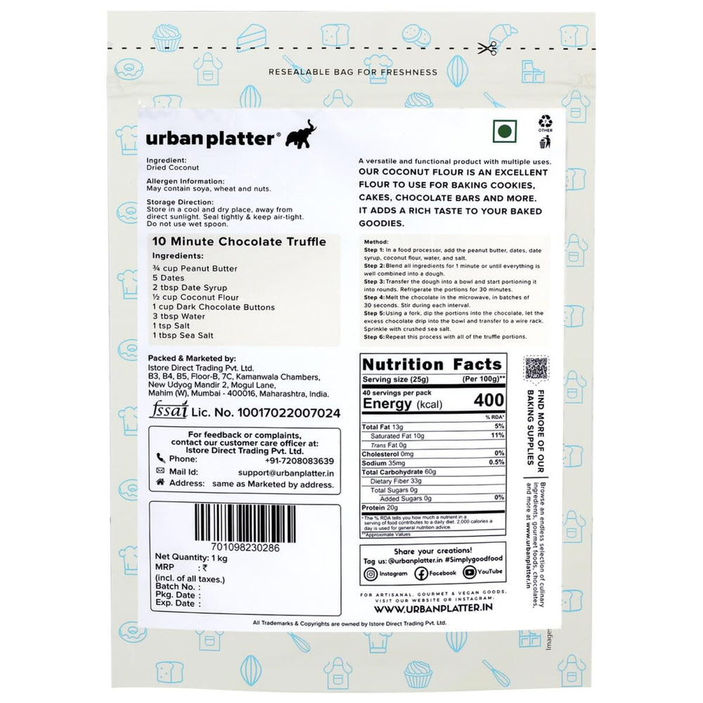 URBAN PLATTER COCONUT FLOUR 1 KG - SuperMarcheStore