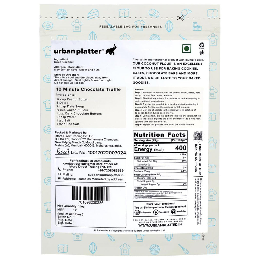 URBAN PLATTER COCONUT FLOUR 1 KG - SuperMarcheStore