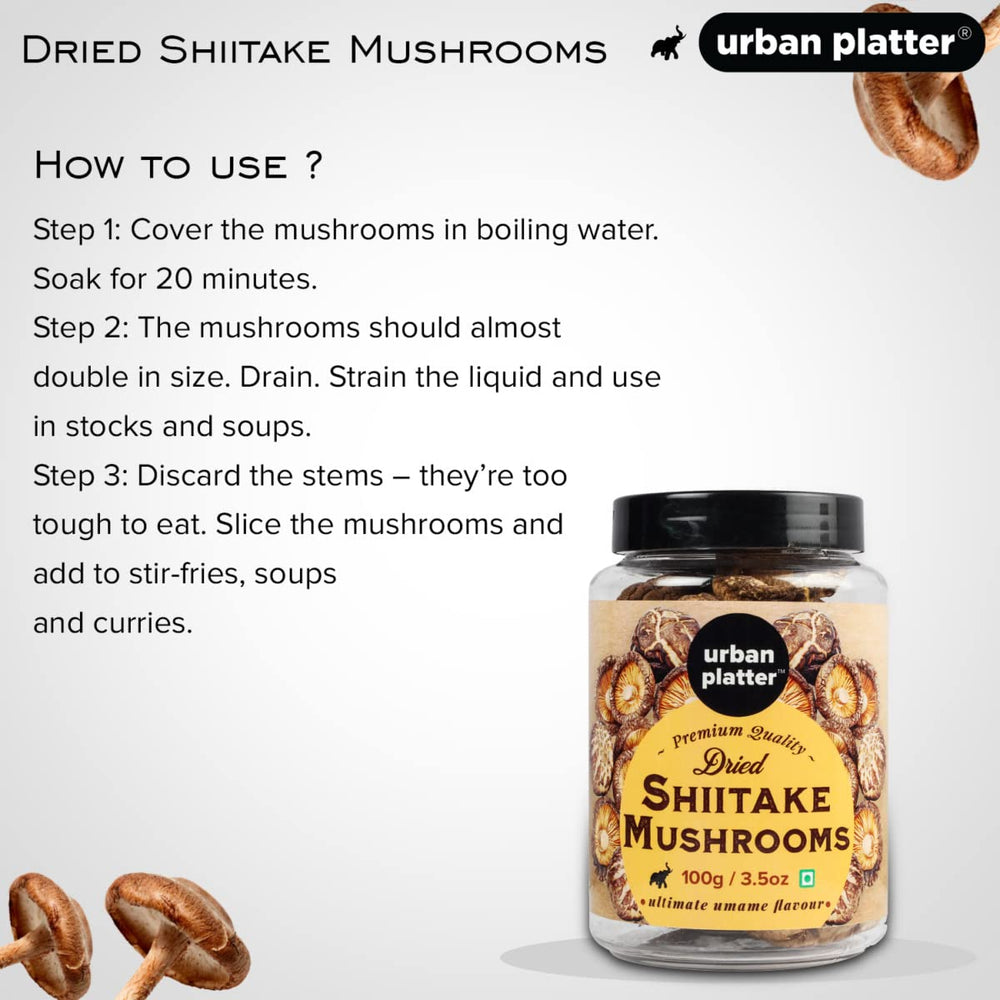 URBAN PLATTER DRYED SHIITAKE MASHROOMS 100GM - SuperMarcheStore