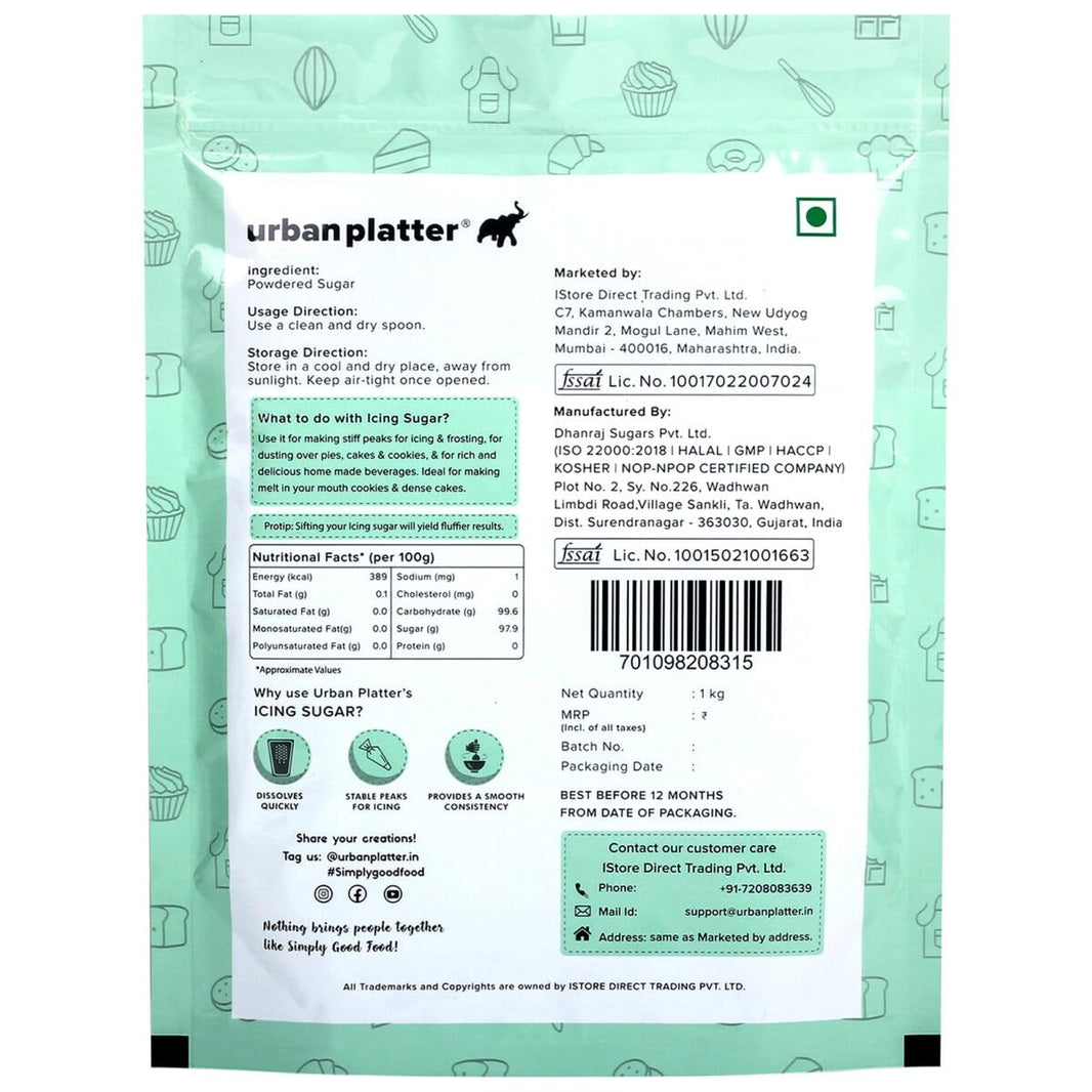 URBAN PLATTER ICING SUGAR 1KG - SuperMarcheStore
