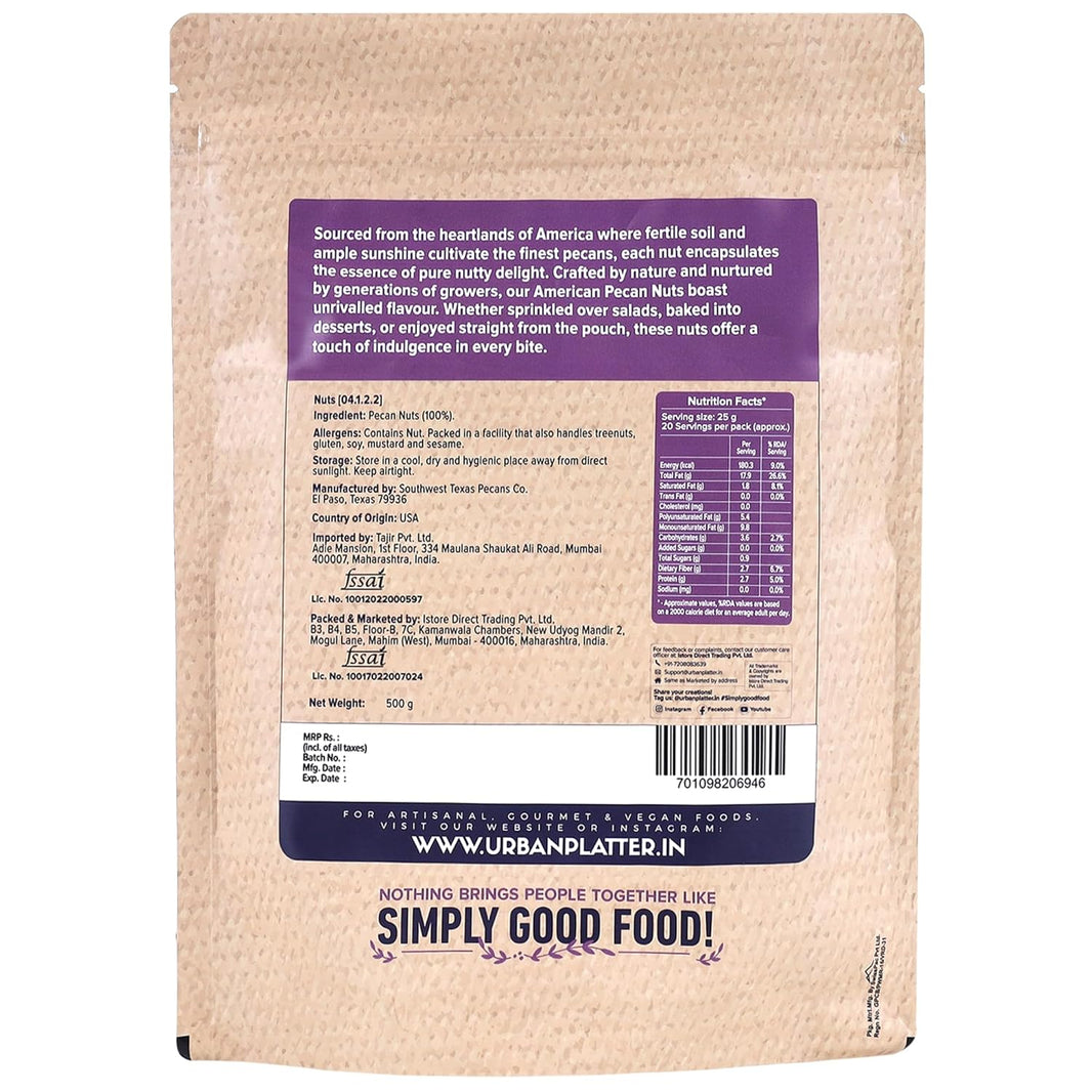URBAN PLATTER JUMBO PECANUTS 500 GM - SuperMarcheStore