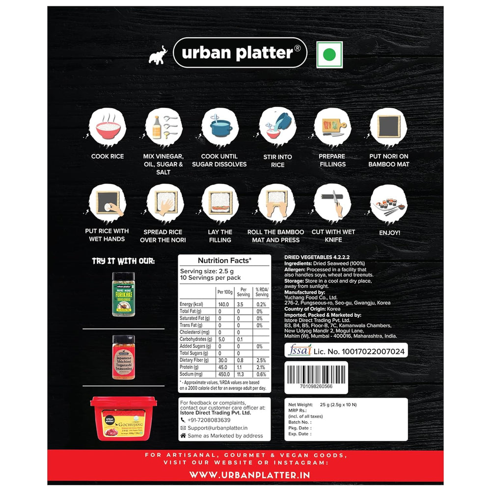 URBAN PLATTER SUSHI NORI SHEETS 30G - SuperMarcheStore
