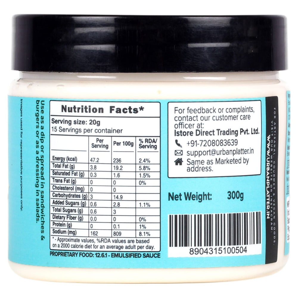 URBAN PLATTER VEGAN MAYONNAISE 300G - SuperMarcheStore