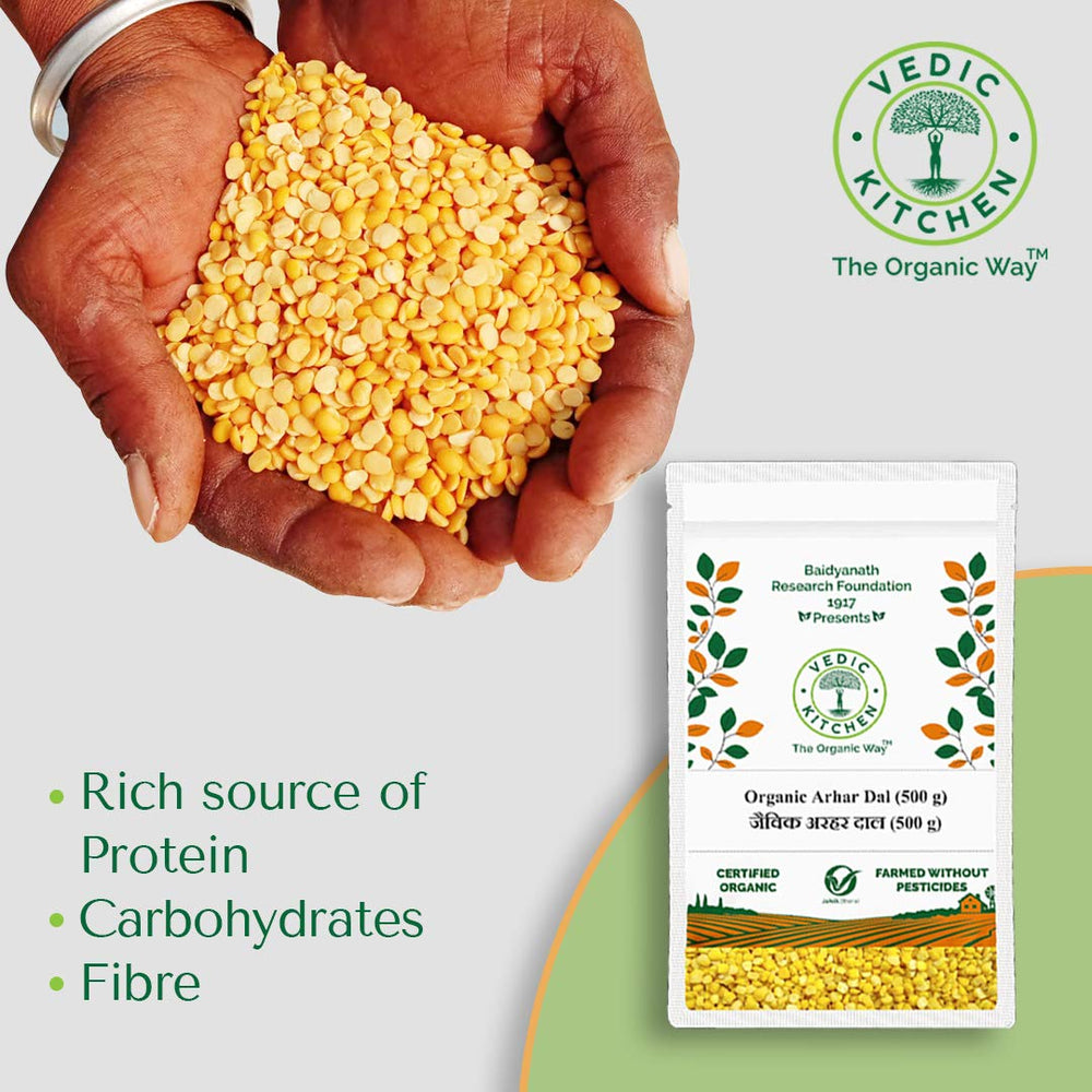 VEDIC KITCHEN ORGANIC ARHAR DAL 500 GM - SuperMarcheStore