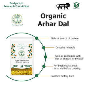 VEDIC KITCHEN ORGANIC ARHAR DAL 500 GM - SuperMarcheStore