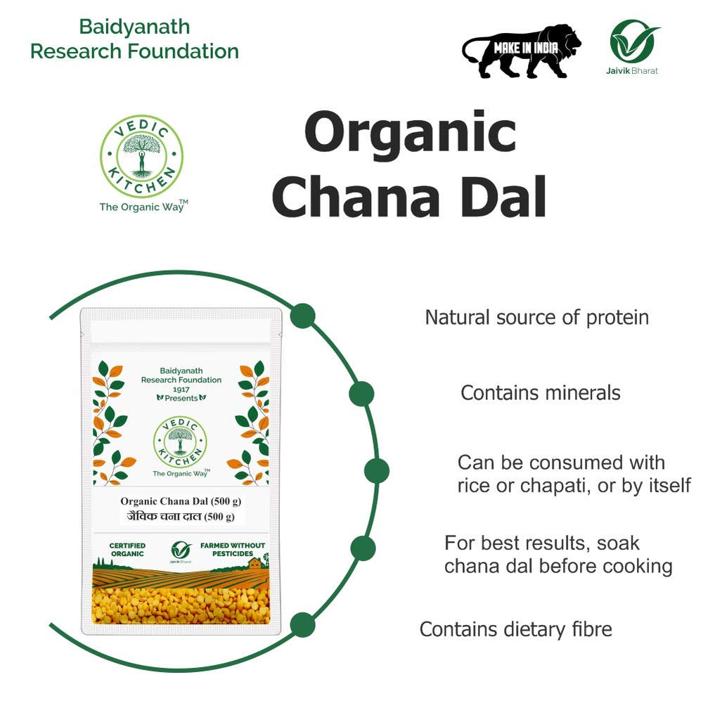 VEDIC KITCHEN ORGANIC CHANA DAL 500 GM - SuperMarcheStore