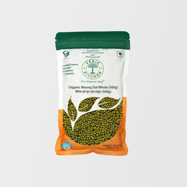 VEDIC KITCHEN ORGANIC MOONG WHOLE 500 GM - SuperMarcheStore