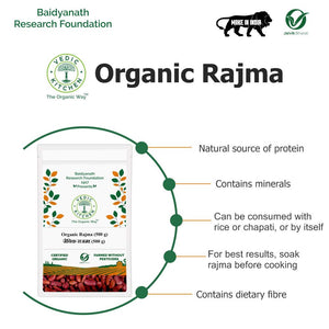 VEDIC KITCHEN ORGANIC RED RAJMA 500 GM - SuperMarcheStore