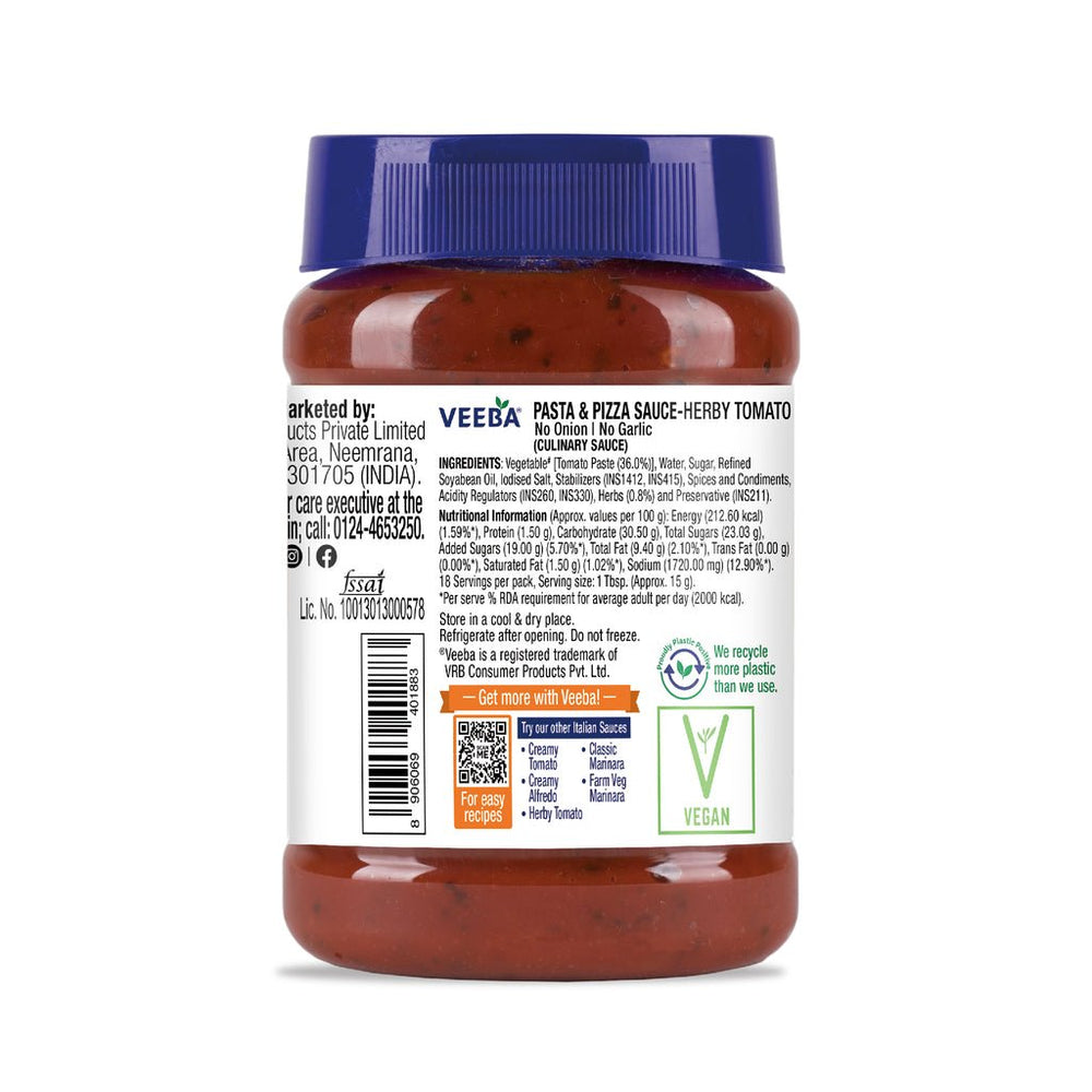 VEEBA PIZZA & PASTA NO ONION NO GARLIC 310GM - SuperMarcheStore