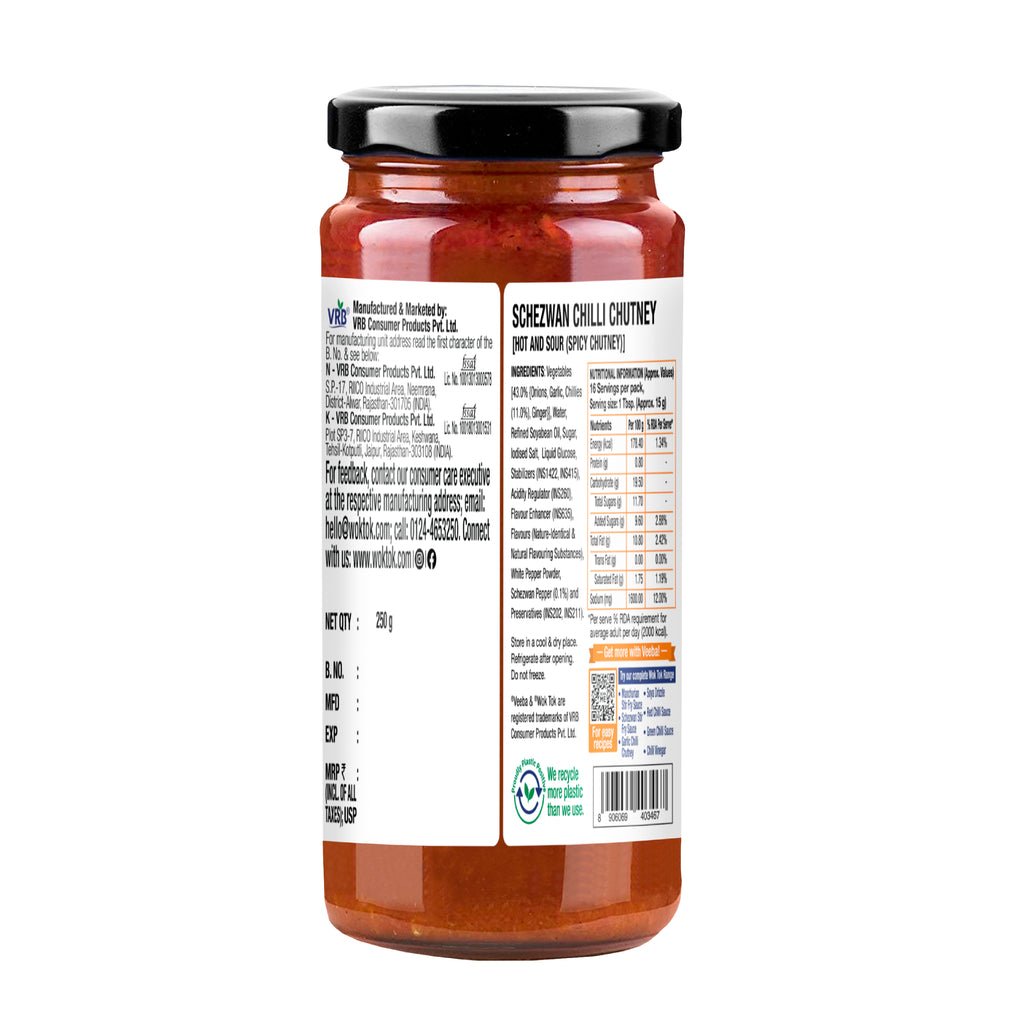 VEEBA SCHEZWAN CHILLI CHUTNEY 250 GM - SuperMarcheStore