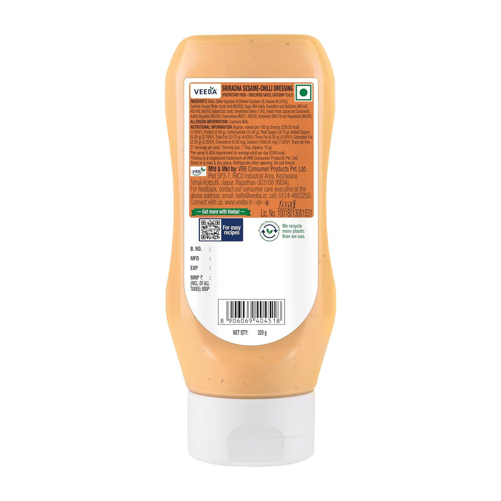 VEEBA SRIRACHA SESAME - CHILLI DRESSING - SuperMarcheStore