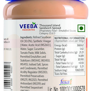 VEEBA THOUSAND ISLAND SANDWICH SPREAD 280GM - SuperMarcheStore