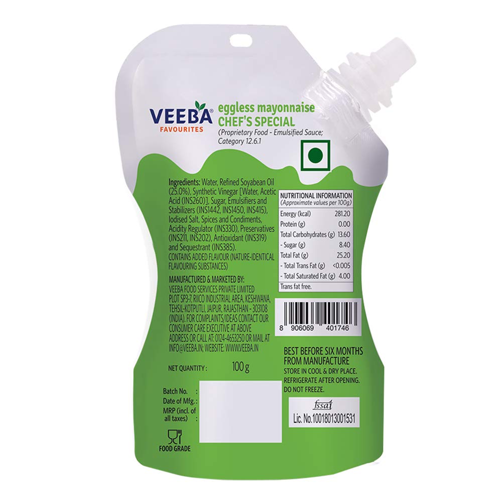 VEEBA VEG EGGLESS MAYONSE 100 GM - SuperMarcheStore