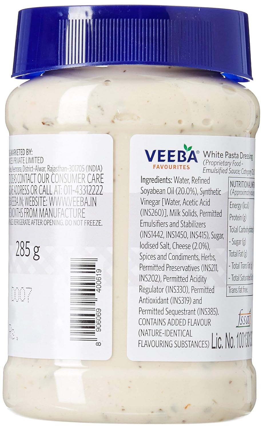 VEEBA WHITE PASTA DRESSING 285GM - SuperMarcheStore