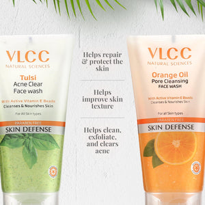 VLCC TULSI FACE WASH+ORANGE OIL FACE WASH 2*150ML) - SuperMarcheStore