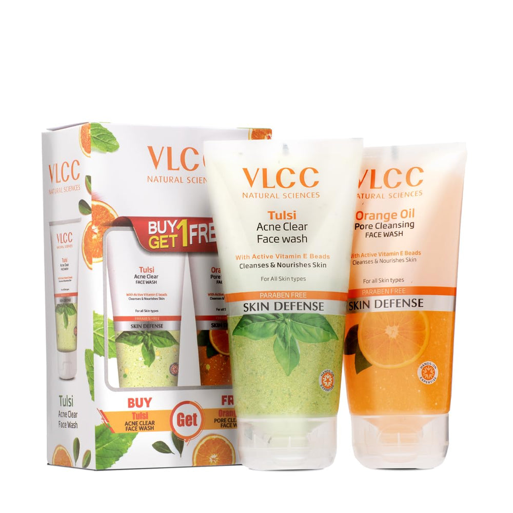 VLCC TULSI FACE WASH+ORANGE OIL FACE WASH 2*150ML) - SuperMarcheStore