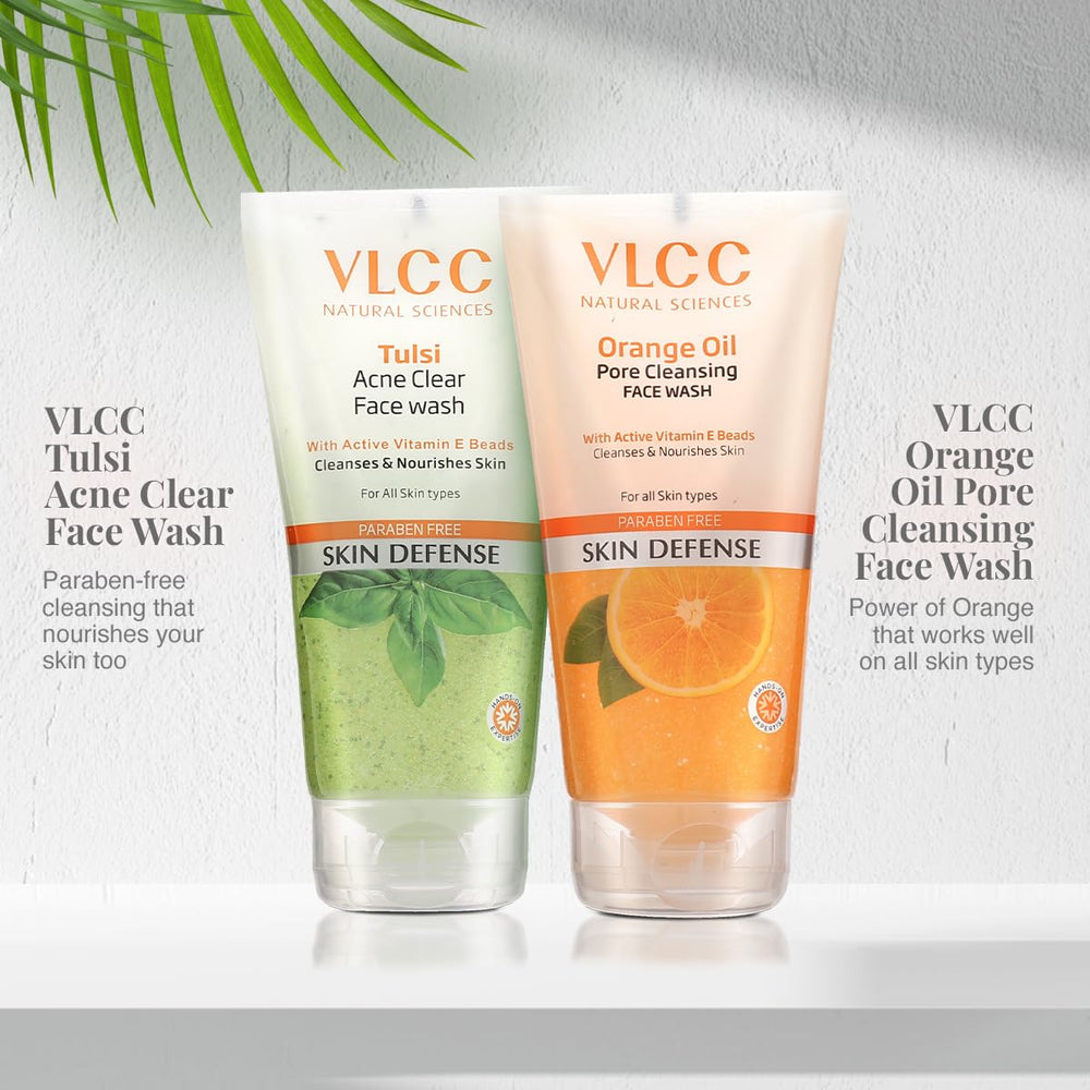 VLCC TULSI FACE WASH+ORANGE OIL FACE WASH 2*150ML) - SuperMarcheStore