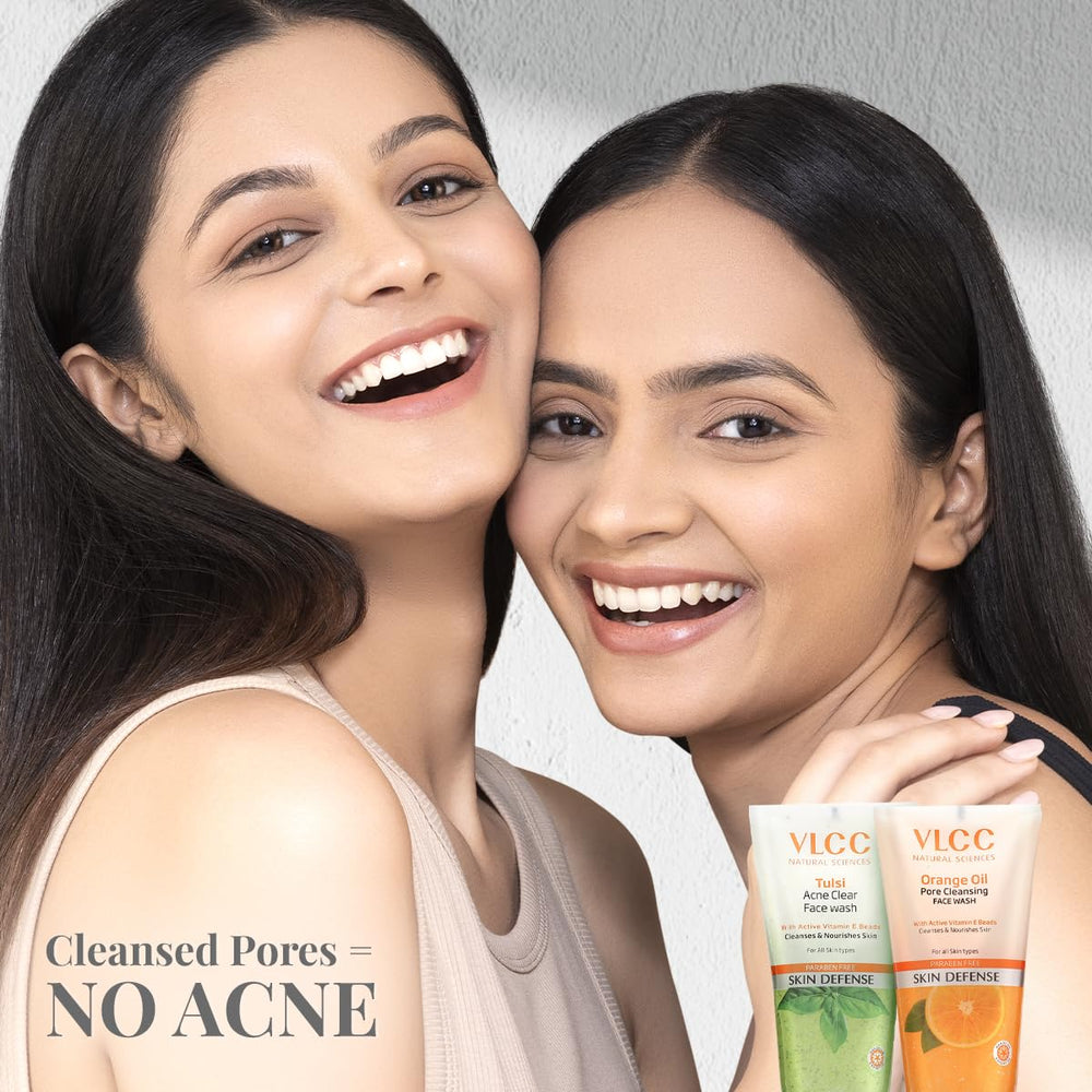 VLCC TULSI FACE WASH+ORANGE OIL FACE WASH 2*150ML) - SuperMarcheStore