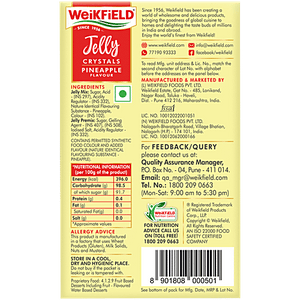 WEIKFIELD CRYSTALS MIX JELLY PINEAPPLE 90 GM - SuperMarcheStore