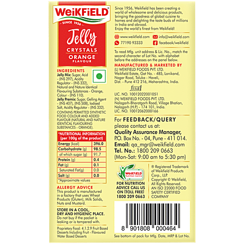WEIKFIELD DESSERTMIX JELLY ORANGE 90G - SuperMarcheStore