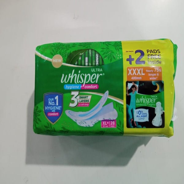WHISPER ULTRA HYGIENE + COMFORT XL+ 28N +2N FREE XXXL - SuperMarcheStore