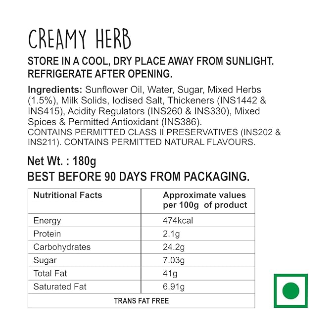 WINGREENS CREAMY HERB 180G - SuperMarcheStore