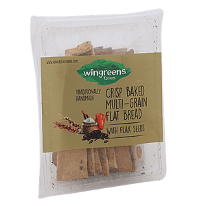 WINGREENS CRISP BAKED MULTIGRAIN FLAT BREAD WITH FLAX SEEDS 100 G - SuperMarcheStore
