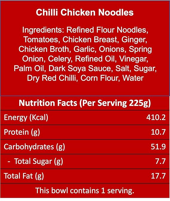 YU CHILLI CHICKEN NOODLES 225 GM - SuperMarcheStore