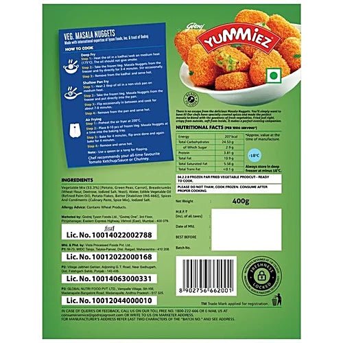 YUMMIES MASAL NUGGEST 400G - SuperMarcheStore