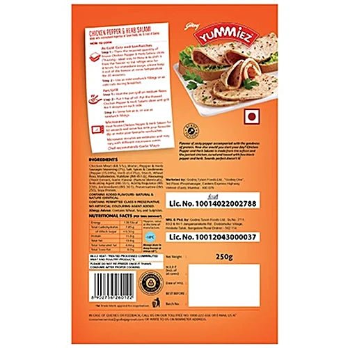 YUMMIES PEPPER & HERB SALAMI 250G - SuperMarcheStore