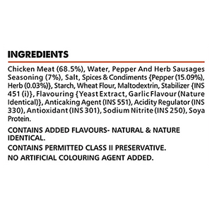 YUMMIES PEPPER & HERB SAUSGES 250G - SuperMarcheStore