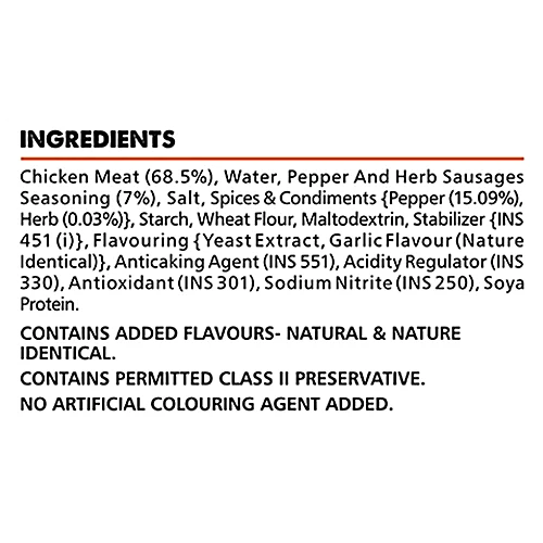 YUMMIES PEPPER & HERB SAUSGES 250G - SuperMarcheStore