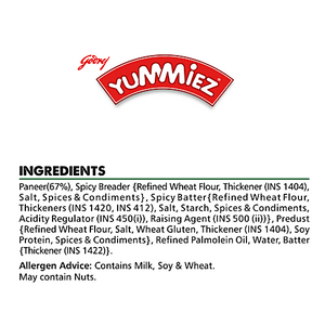 YUMMIEZ PANEER POPS 400 GM RETAIL - SuperMarcheStore