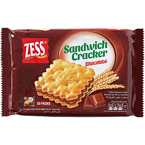 ZESS SANDWICH CRACKER CHOCOLATE 180G (1 X 24PCS) - SuperMarcheStore